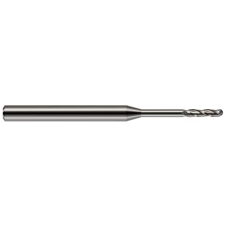 Miniature End Mill - Ball - Long Reach, Long Flute, 0.0300, Shank Dia.: 1/8